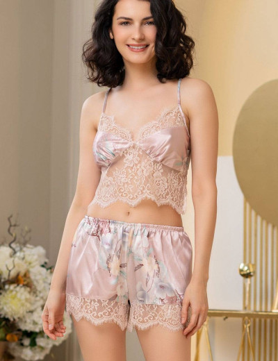 Шелковый комплект тройка Mia-Amore MILINDA 3724, Цвет: жемчужно-розовый, Размеры: L, изображение 2 Шелковый комплект тройка Mia-Amore MILINDA 3724, Цвет: жемчужно-розовый, Размеры: L, изображение 2