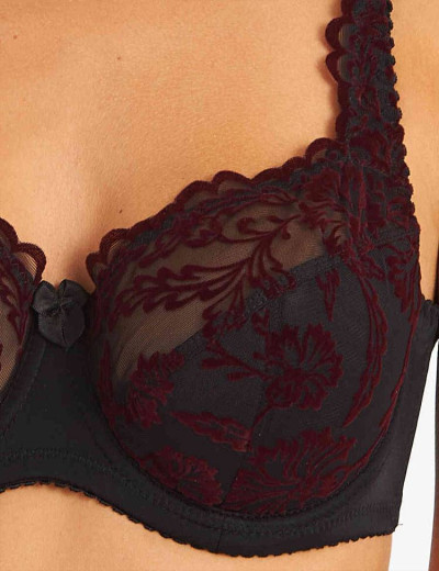 Бюстгальтер полумягкий с флок напылением Simona M 900 бархат бордо, Цвет: бархат бордо, Размеры: 75G, изображение 5
