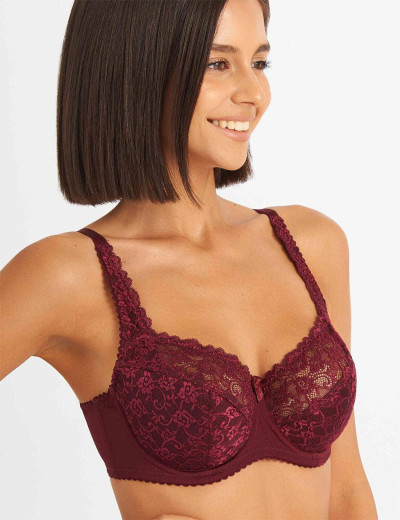 Бюстгальтер полумягкий Simona M 900 бордо, Цвет: бордо, Размеры: 95B, изображение 4