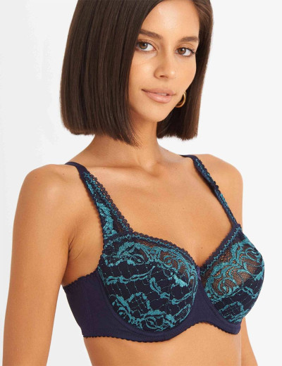 Бюстгальтер полумягкий биколор Simona M 900/98 кварц-лазурит, Цвет: кварц-лазурит, Размеры: 80F, изображение 4