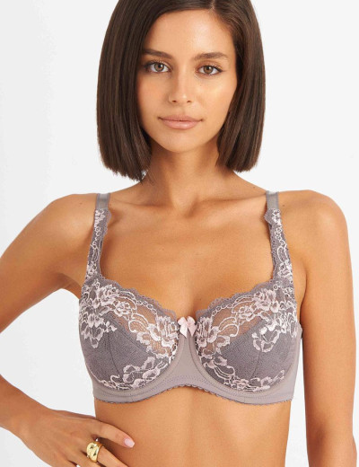 Бюстгальтер полумягкий биколор Simona M 900 серо-розовый, Цвет: серо-розовый, Размеры: 80F, изображение 5
