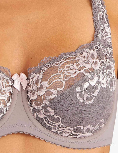 Бюстгальтер полумягкий биколор Simona M 900 серо-розовый, Цвет: серо-розовый, Размеры: 80F, изображение 3