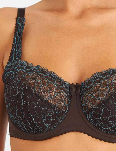 Бюстгальтер полумягкий биколор Simona M 900 шоколад-бирюза, Цвет: шоколад-бирюза, Размеры: 75D, изображение 5