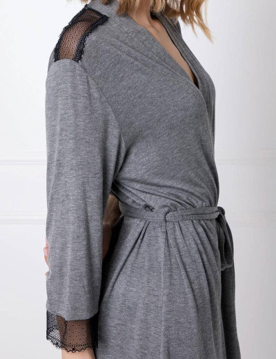 Легкий халат из вискозы Aruelle CAMILLA, Цвет: серый, Размеры: XS, изображение 3 Легкий халат из вискозы Aruelle CAMILLA, Цвет: серый, Размеры: XS, изображение 3