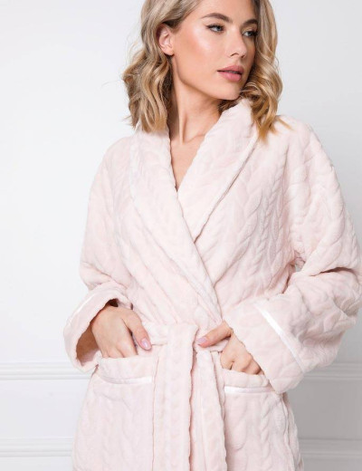 Теплый халат Aruelle CARA DUSTY PINK, Цвет: розовый, Размеры: M, изображение 3