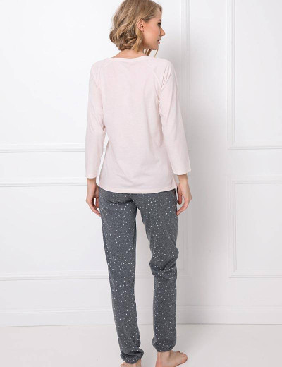 Хлопковая пижама с брюками Aruelle DEBBIE, Цвет: розовый/графит, Размеры: L, изображение 3