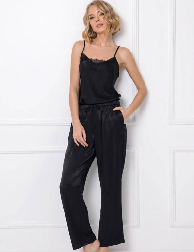 Пижамный комплект с брюками Aruelle DOMINIQUE, Цвет: черный, Размеры: XS, изображение 2