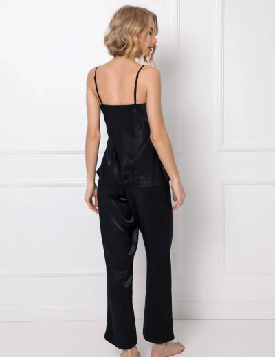 Пижамный комплект с брюками Aruelle DOMINIQUE, Цвет: черный, Размеры: XS, изображение 3