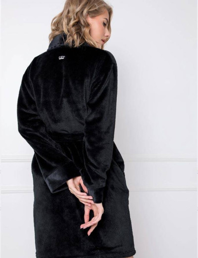 Теплый халат Aruelle ESTELLE BLACK, Цвет: черный, Размеры: XS, изображение 2