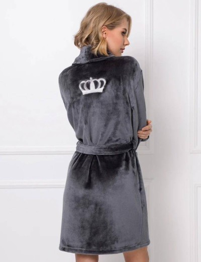 Теплый халат Aruelle EVE DARK GREY, Цвет: графит, Размеры: XS, изображение 2 Теплый халат Aruelle EVE DARK GREY, Цвет: графит, Размеры: XS, изображение 2