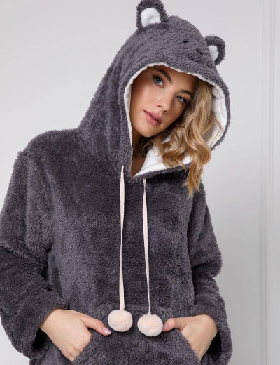 Теплая толстовка с капюшоном Aruelle FIONA, Цвет: графит, Размеры: XS, изображение 3