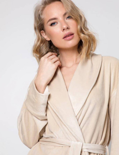 Теплый халат Aruelle JESS, Цвет: бежевый, Размеры: XS, изображение 2