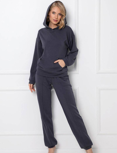 Теплый домашний комплект Aruelle KENNY GREY, Цвет: графит, Размеры: XS, изображение 2