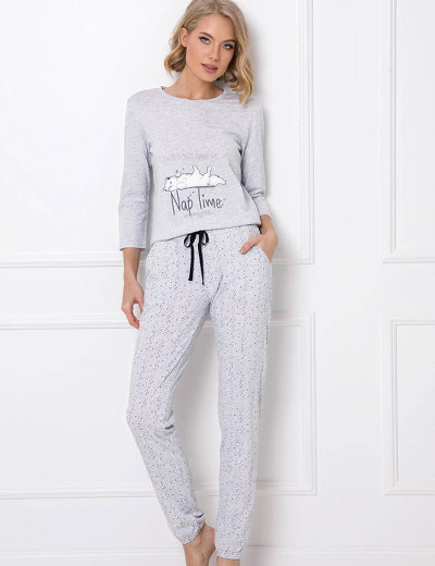 Пижамный комплект с брюками Aruelle MARTHINE, Цвет: серый, Размеры: XS, изображение 2