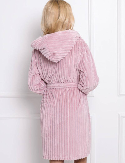 Теплый халат с капюшоном Aruelle PALOMA, Цвет: розовый, Размеры: XS, изображение 2