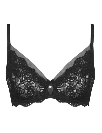 Бюстгальтер балконет с пуш-ап вкладышем Esotiq 38813 ROSINE черный, Цвет: черный, Размеры: 70B, изображение 4