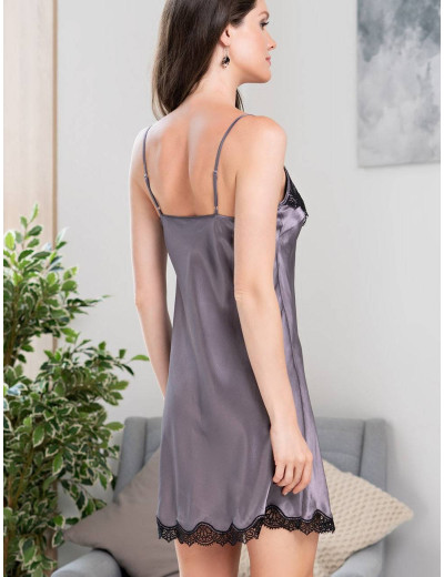 Шелковая сорочка Mia-Amore LAURA 3290 графит, Цвет: графит, Размеры: S, изображение 2