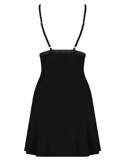 Сексуальная сорочка с трусиками Obsessive CECILLA CHEMISE, Цвет: черный, Размеры: S/M, изображение 4