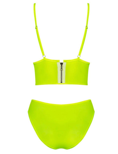 Яркий комплект топ + трусики Obsessive NEONIA SET, Цвет: желтый, Размеры: L/XL, изображение 4