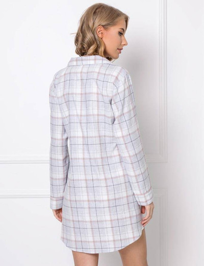 Фланелевая сорочка рубашечного кроя Aruelle AMALIA, Цвет: светло-серый, Размеры: XS, изображение 2