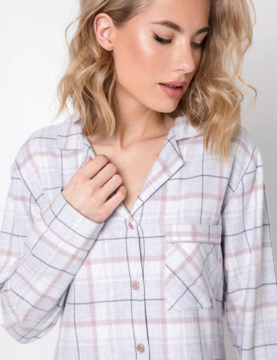 Фланелевая сорочка рубашечного кроя Aruelle AMALIA, Цвет: светло-серый, Размеры: XS, изображение 3