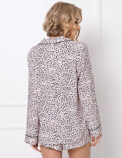 Вискозная пижама с шортами Aruelle BERNADETTE, Цвет: черный/розовый, Размеры: XS, изображение 2