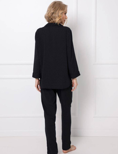 Вискозная пижама с брюками Aruelle BERTHINE, Цвет: черный, Размеры: XS, изображение 3