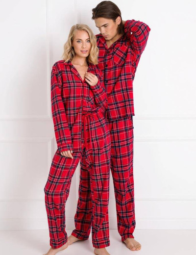 Хлопковый пижамный комплект Aruelle DAREN, Цвет: красный, Размеры: L, изображение 4