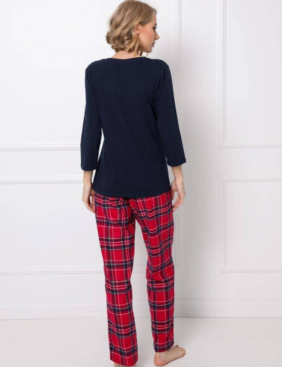 Домашний комплект с брюками Aruelle DARLEEN, Цвет: красный/черный, Размеры: XS, изображение 3