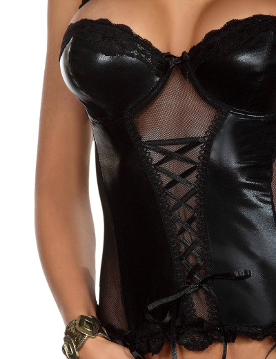 Корсет с пажами для чулок + стринги Beauty Night DOROTHY BLACK, Цвет: черный, Размеры: 2XL, изображение 3