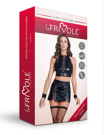 Соблазнительный ролевой костюм рабыни Le Frivole 05002 SLAVE, Цвет: черный, Размеры: S/M, изображение 4