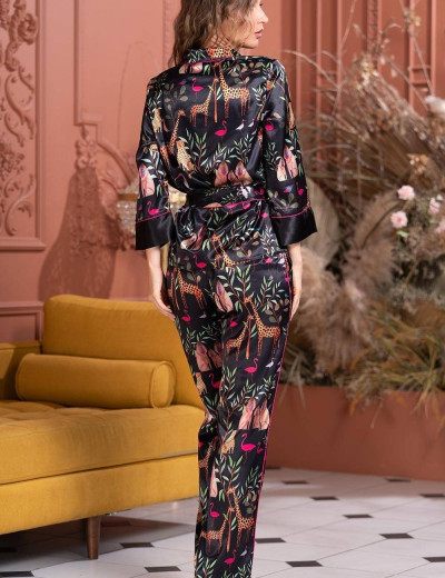 Атласный комплект-тройка Mia-Amore JUNGLE 7066, Цвет: мультицвет, Размеры: M, изображение 4