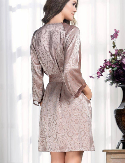 Атласный халат кимоно Mia-Amore MARGARET 8973, Цвет: капучино, Размеры: 2XL, изображение 2 Атласный халат кимоно Mia-Amore MARGARET 8973, Цвет: капучино, Размеры: 2XL, изображение 2