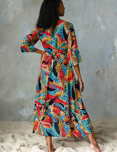 Длинное платье из тканой вискозы Mia-Mia DOMINICA 16443, Цвет: принт 710, Размеры: S, изображение 2