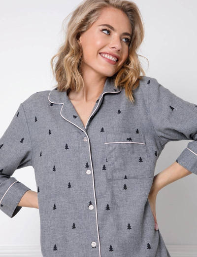 Сорочка рубашечного кроя Aruelle ELAINE, Цвет: серый, Размеры: XS, изображение 3