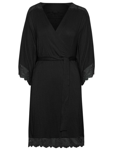 Халат с широким рукавом Esotiq 39386 FUNNY черный, Цвет: черный, Размеры: S, изображение 3 Халат с широким рукавом Esotiq 39386 FUNNY черный, Цвет: черный, Размеры: S, изображение 3