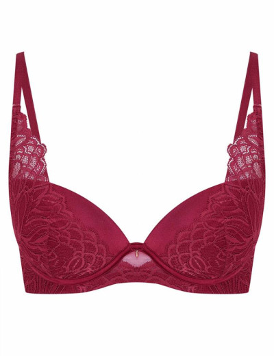 Бюстгальтер балконет с пуш-ап Esotiq ALLOURE 39156 вишневый, Цвет: вишневый, Размеры: 65C, изображение 4