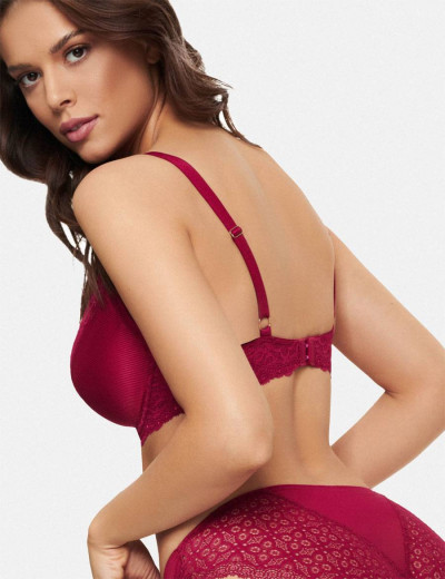 Бюстгальтер балконет со съемным пуш-ап Esotiq 39184 HUDSON вишневый, Цвет: вишневый, Размеры: 70B, изображение 3