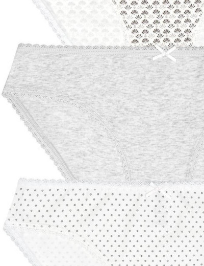 Комплект хлопковых трусов Esotiq PANTIES 39411 MIA-MIA (3 шт) светло-серый, Цвет: светло-серый, Размеры: L, изображение 2