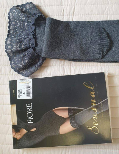 Чулки Fiore 4061/O FANCY 40 den графит, Цвет: графит, Размеры: 2, изображение 4