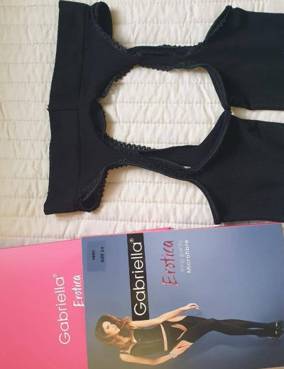 Сексуальные колготки Gabriella 638 STRIP PANTY MICROFIBRE чёрный, Цвет: чёрный, Размеры: 3/4, изображение 3