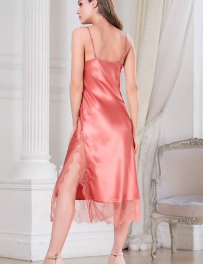 Длинная сорочка из шелка Mia-Amore SHARON 3808 коралл, Цвет: коралл, Размеры: S, изображение 2