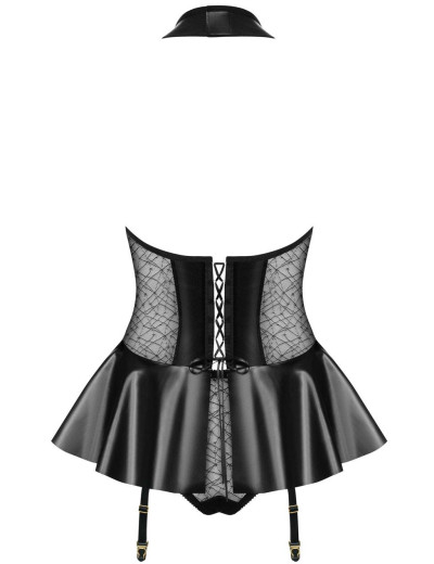 Дерзкий корсет с трусиками Obsessive 859 CORSET черный, Цвет: черный, Размеры: L/XL, изображение 4