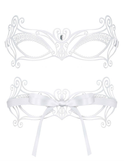 Ажурная маска Obsessive A703, Цвет: белый, Размеры: UN, изображение 3