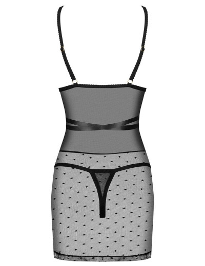 Сексуальная сорочка с трусиками Obsessive BOWESSA CHEMISE, Цвет: черный, Размеры: S/M, изображение 4