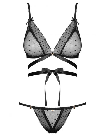Сексуальный комплект Obsessive BOWESSA SET, Цвет: черный, Размеры: S/M, изображение 3