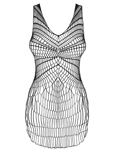 Черное платье-сетка Obsessive D607, Цвет: черный, Размеры: UN, изображение 3