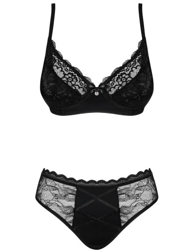 Соблазнительный комплект Obsessive LAURISE SET, Цвет: черный, Размеры: S/M, изображение 3
