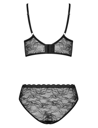 Соблазнительный комплект Obsessive LAURISE SET, Цвет: черный, Размеры: S/M, изображение 4