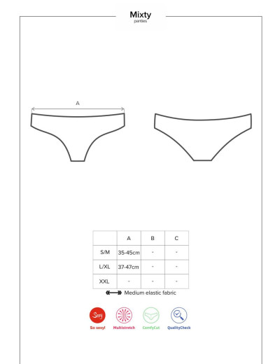 Эротические трусики Obsessive MIXTY PANTIES, Цвет: черный, Размеры: L/XL, изображение 4